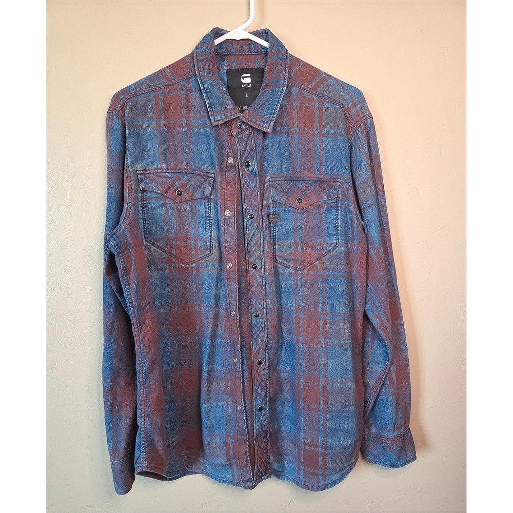 G-Star Raw Plaid Flannel Shirt Men's L